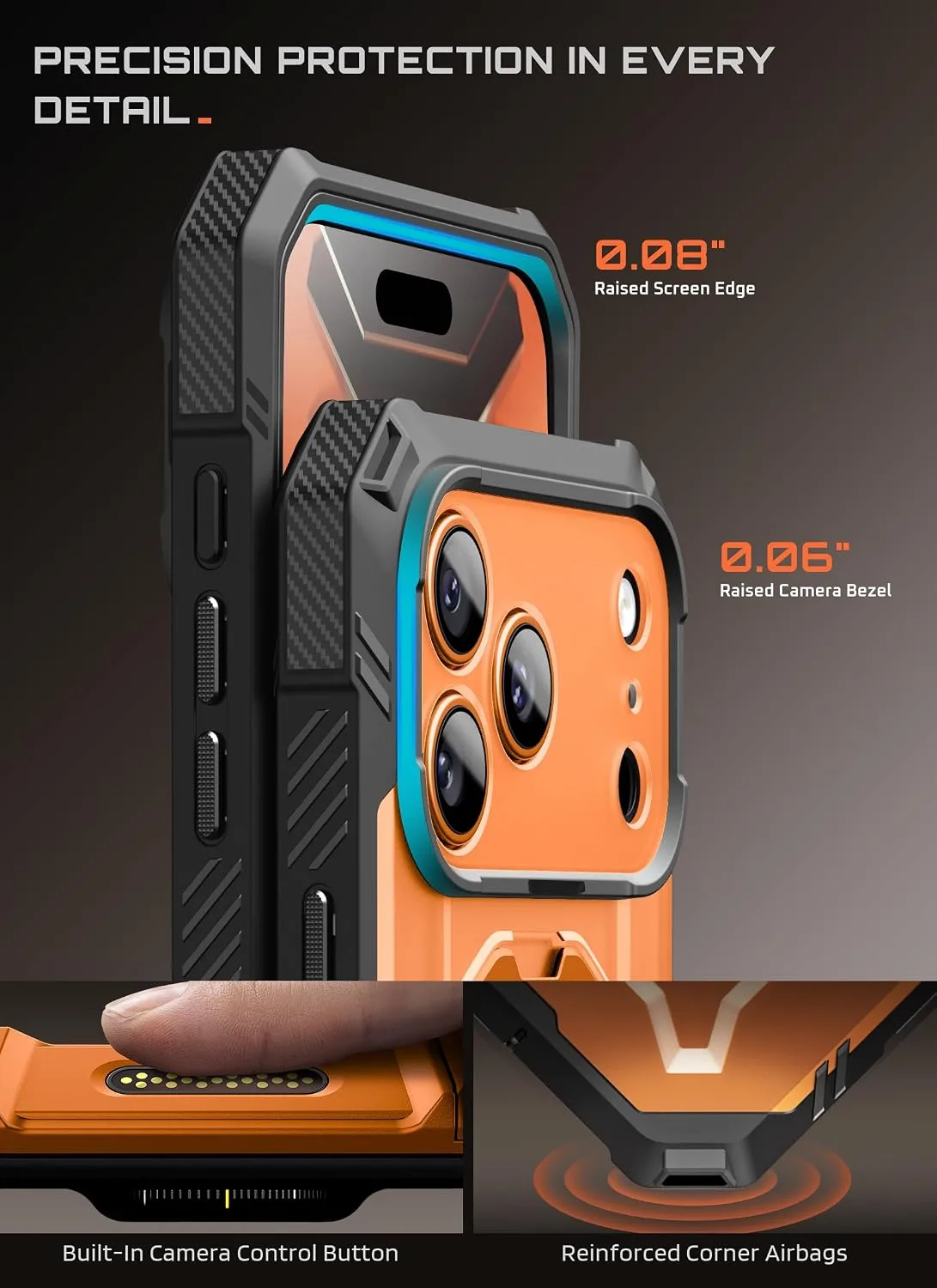 SUPCASE for iPhone 18 Pro Case/iPhone 17 Pro Case, Glass Protector, Coral