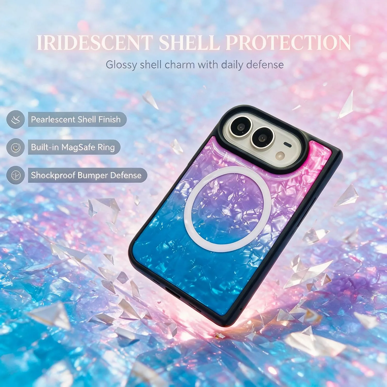 Losin for iPhone Duo Iridescent Purple Blue Shell Case