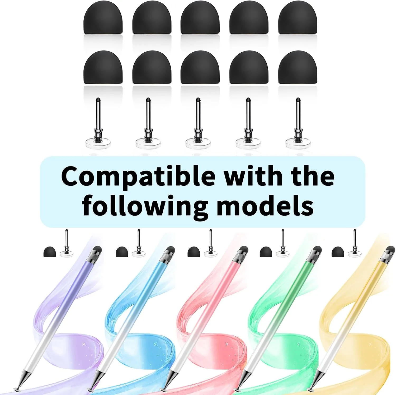Bopomofo 10 Rubber Tips+5 Transparent Disc Tips