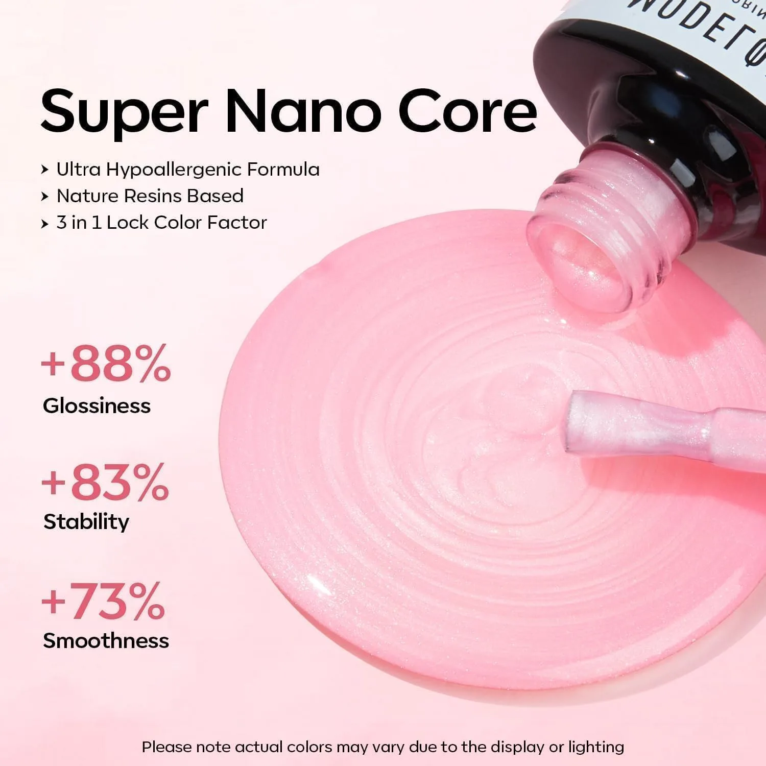 modelones Glitter Gel Nail Polish Pastel Pink Glitter Gel Nail Polish