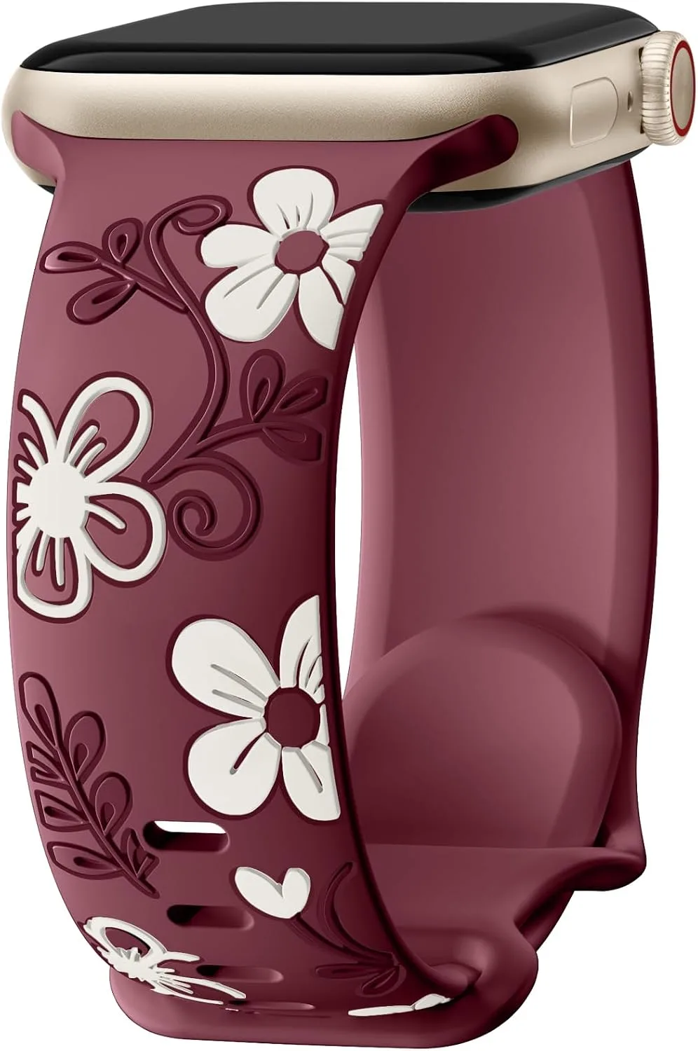 Correa de silicona floral Witzon compatible con Apple Watch para mujer