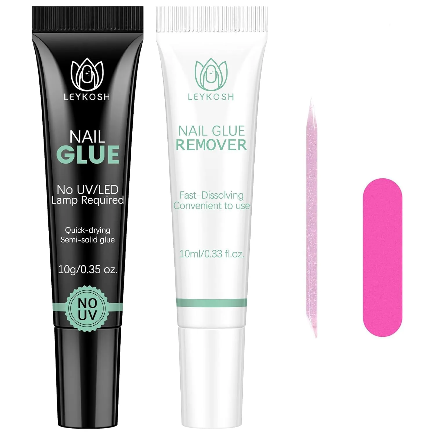 Pegamento y Removedor para Uñas Leykosh Set 10g Pegamento 10ml Removedor