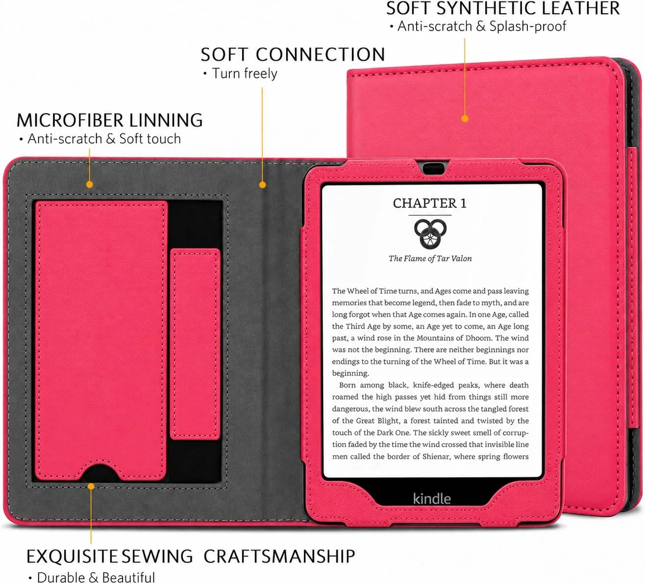 CoBak 6 Inch Case with Stand, not for iPad(A0J28), Raspberry
