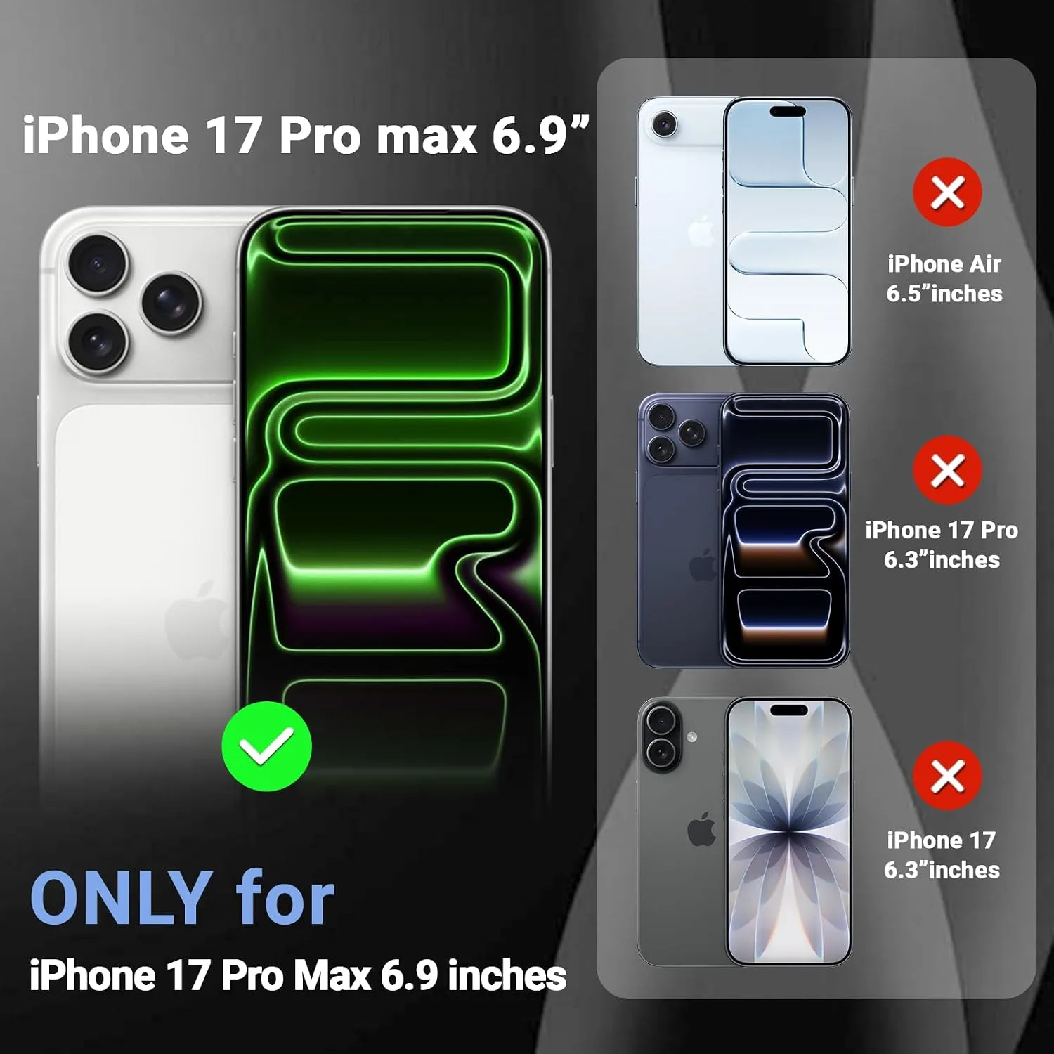 Temdan for iPhone 18 Pro Max Case/iPhone 17 Pro Max Case, Clear Green