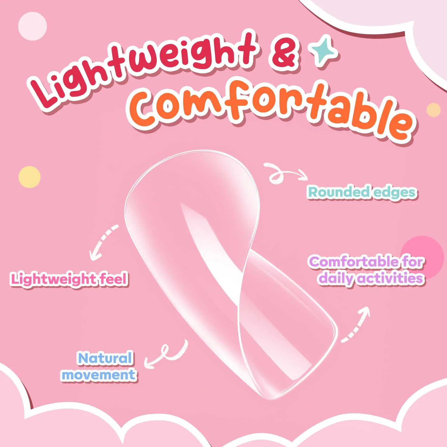 Modelones Extra Short Square Nail Tips Kids, Clear Soft Small Nail Press On