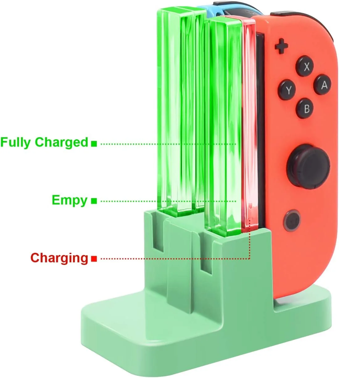 FASTSNAIL Switch Controller Charger for Nintendo Switch for JoyCons - Green