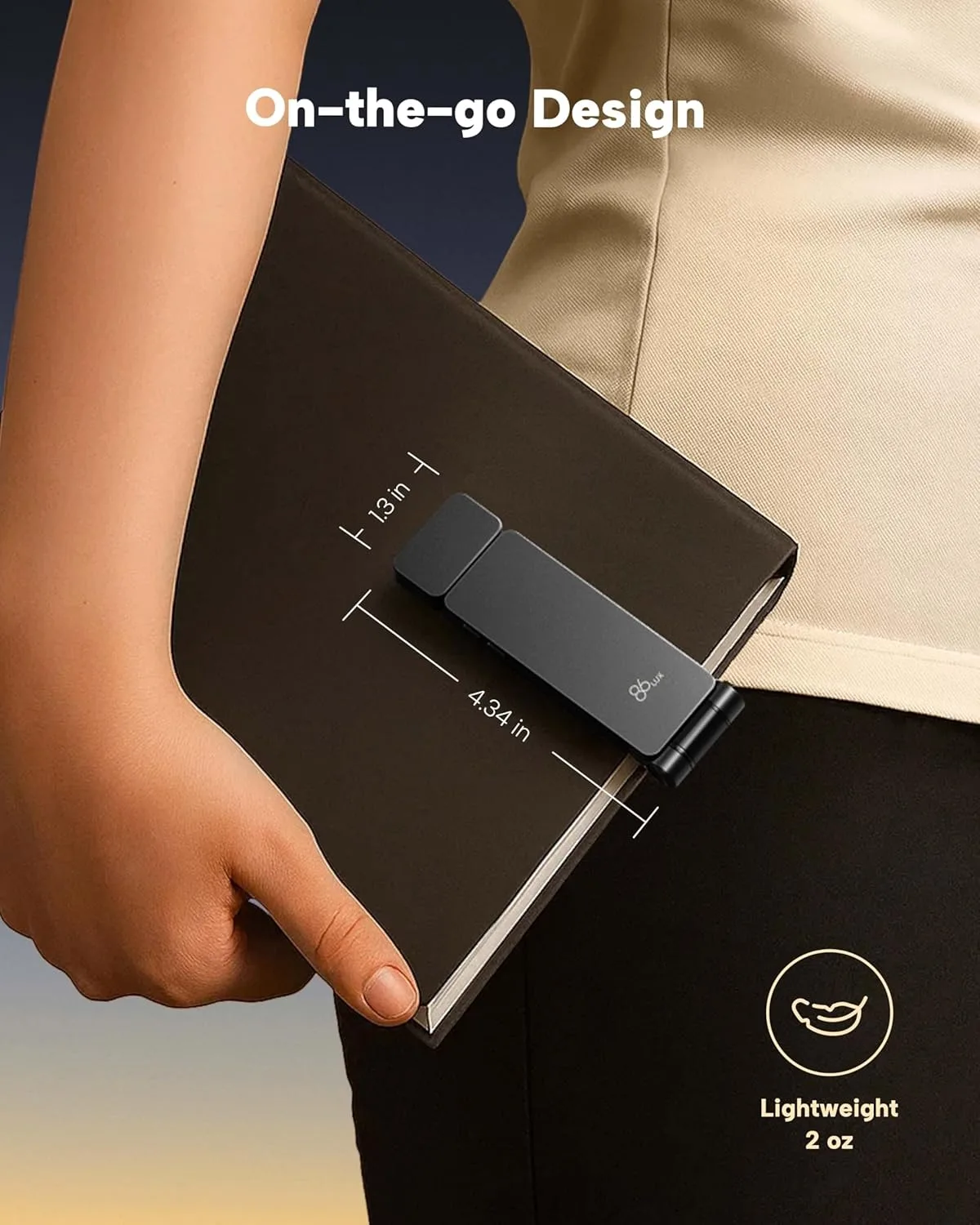 86lux Book Light, Rechargeable Clip-On LED Reading Light for Bed