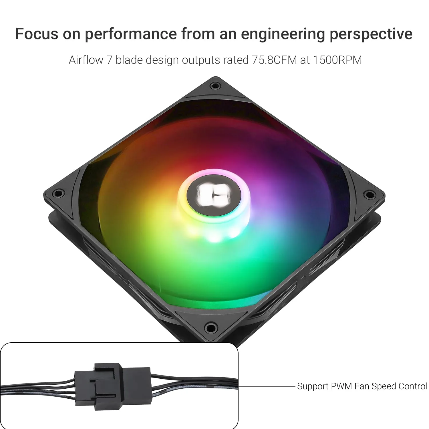 Thermalright 140MM Quiet PWM Fan, 1500RPM, Desktop Case Cooling Fan