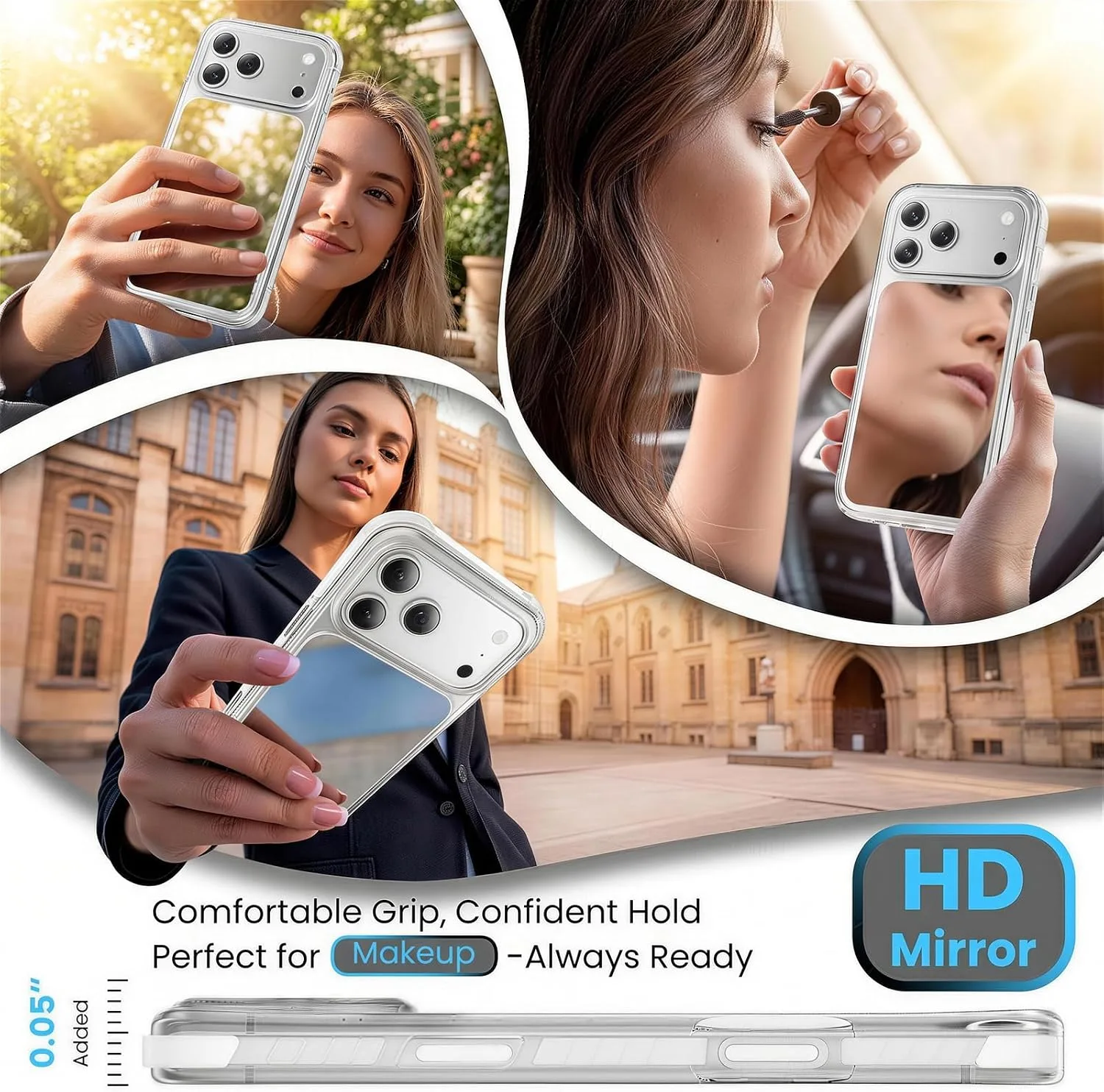 toushion 3 in 1 for Mirror iPhone 17 Pro Max Case