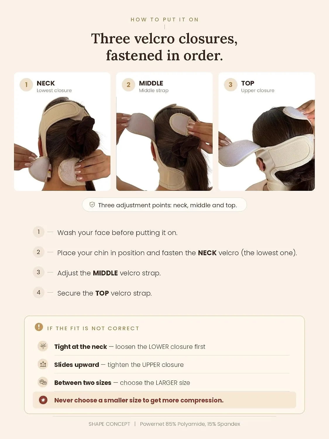 Shape Concept 301 Double Chin Strap for Women Neck & Chin Compression Band