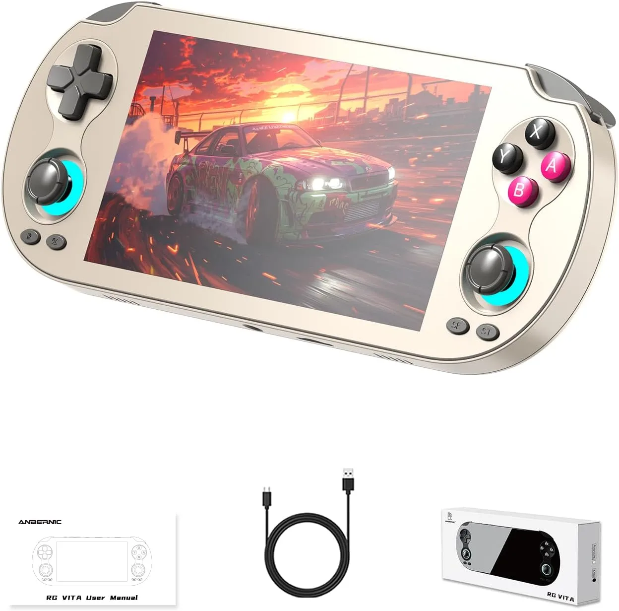 Cintwor RG VITA Handheld Game Console, Android 12 Retro Gaming Console with 5.46 Inches IPS Touch Screen, 3GB+64GB, Portable Game Console Support Multi-Emulator and WiFi 5 Bluetooth 5.0 (Retro Gray)