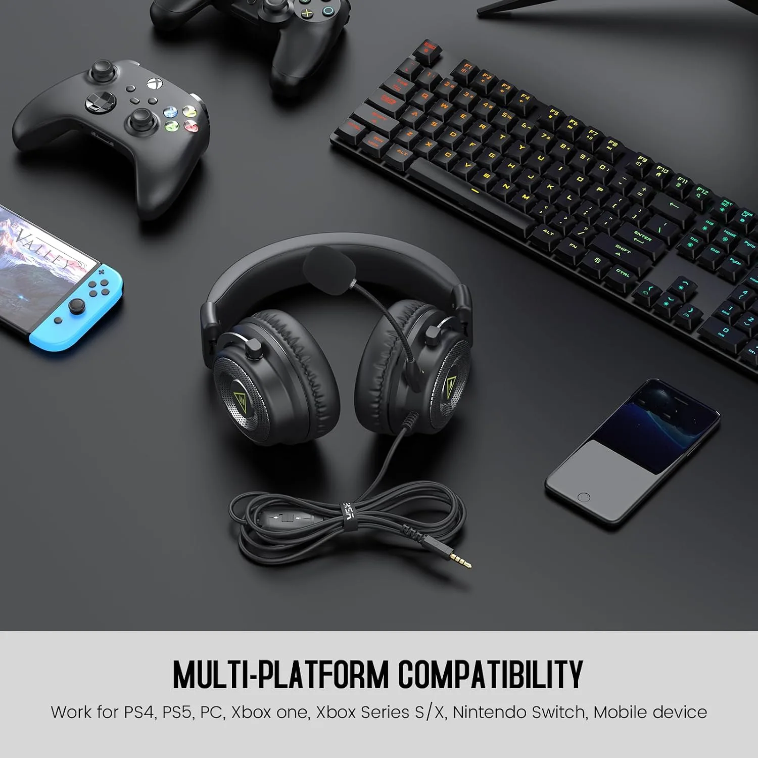 EKSA E900 Gaming Headset with Mic Stereo Headphones for Xbox,PC,PS5
