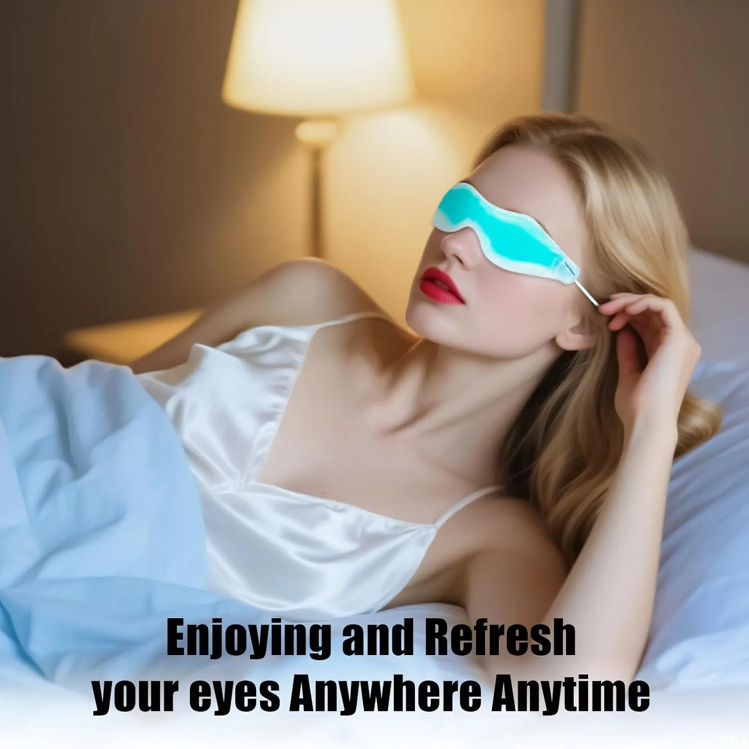 Cooling Eye Mask - Gel Ice Pack Reusable Cooling Eye Pads and Under Patches,Eye Hot Cold Treatment for Redness,Pain Relief Relax (Blue)