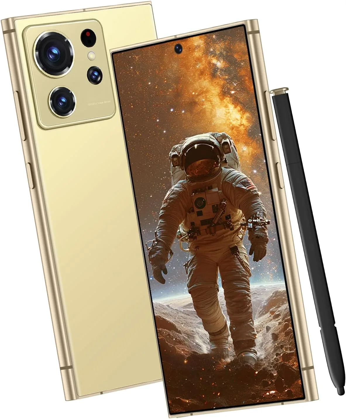 C24 Ultra Unlocked Cell Phones Smartphone with Built-in Pen 8+256GB Android 13 Phones 6.8" HD Screen Dual SIM 108MP+48MP Camera (Lemon)