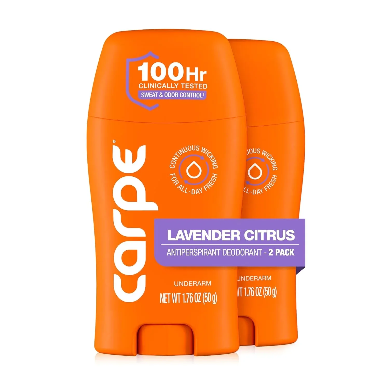 Desodorante Antitranspirante Carpe 100 Horas para Mujer Lavanda Cítrico Pack 2