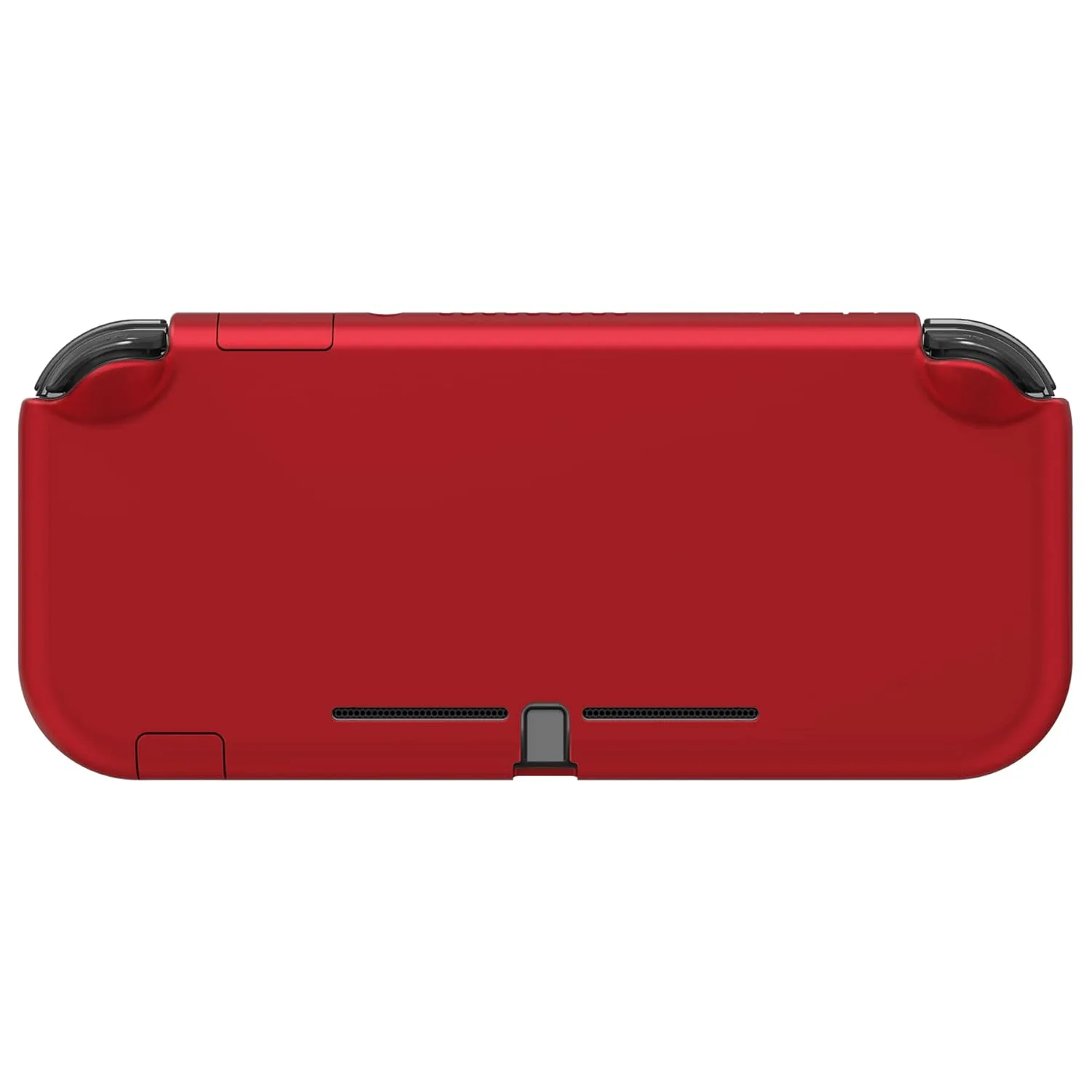 eXtremeRate PlayVital Customized Protective Grip Case for Nintendo Switch Lite, Scarlet Red Hard Cover Protector for Nintendo Switch Lite - 1 x Black Border Tempered Glass Screen Protector Included