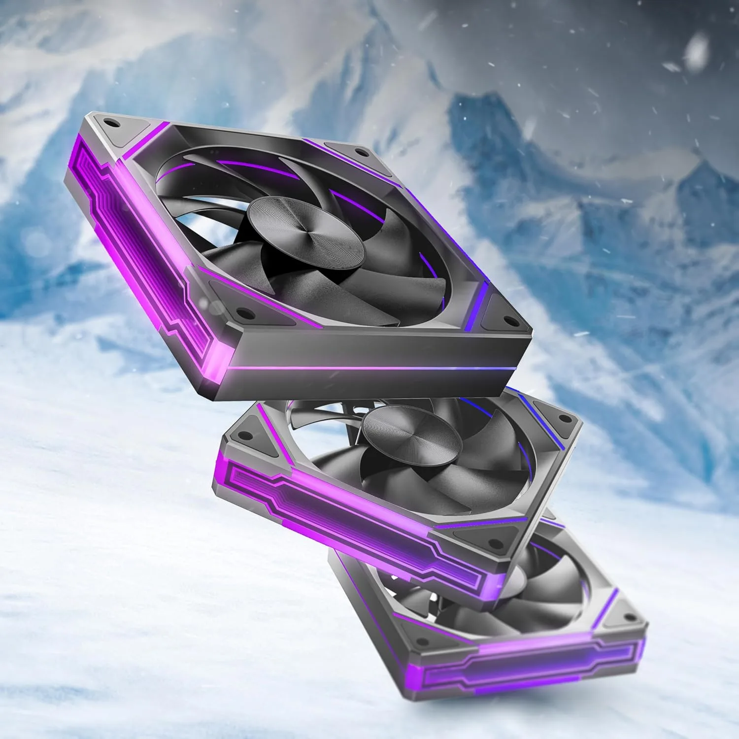 AsiaHorse AMICIPro 120mm PC Case Fans,Ultra-Quiet Operation <30dB, 1800 RPM HDB Bearings, 12 LED ARGB Lights,Aura SYNC Compatible for Enhanced Cooling (Forward Blade)