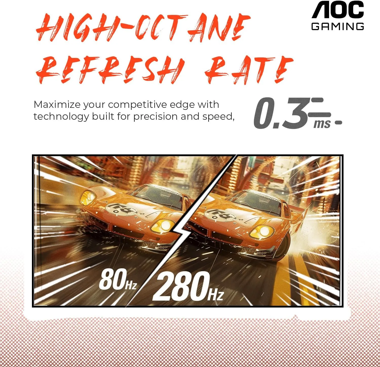 AOC 27 Inch Curved Gaming Monitor FHD 280Hz VA 0.3ms HDR, C27G4ZH