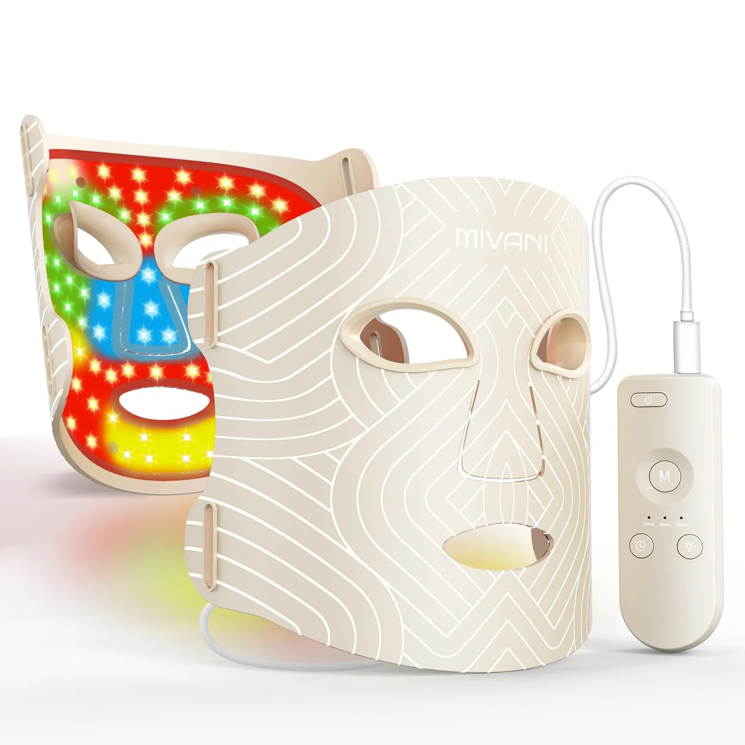 Red Light Therapy for Face, 8 Modes LED Face Mask with 850nm NIR