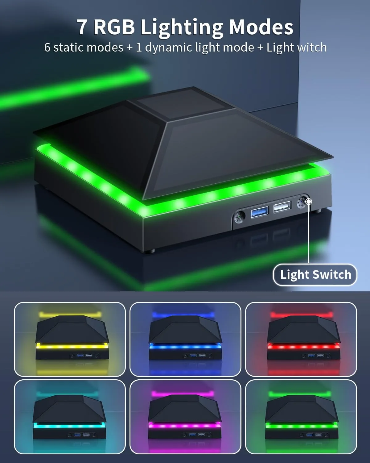 MENEEA Cooling Fan Dust Proof for Xbox Series X Console with Colorful Light