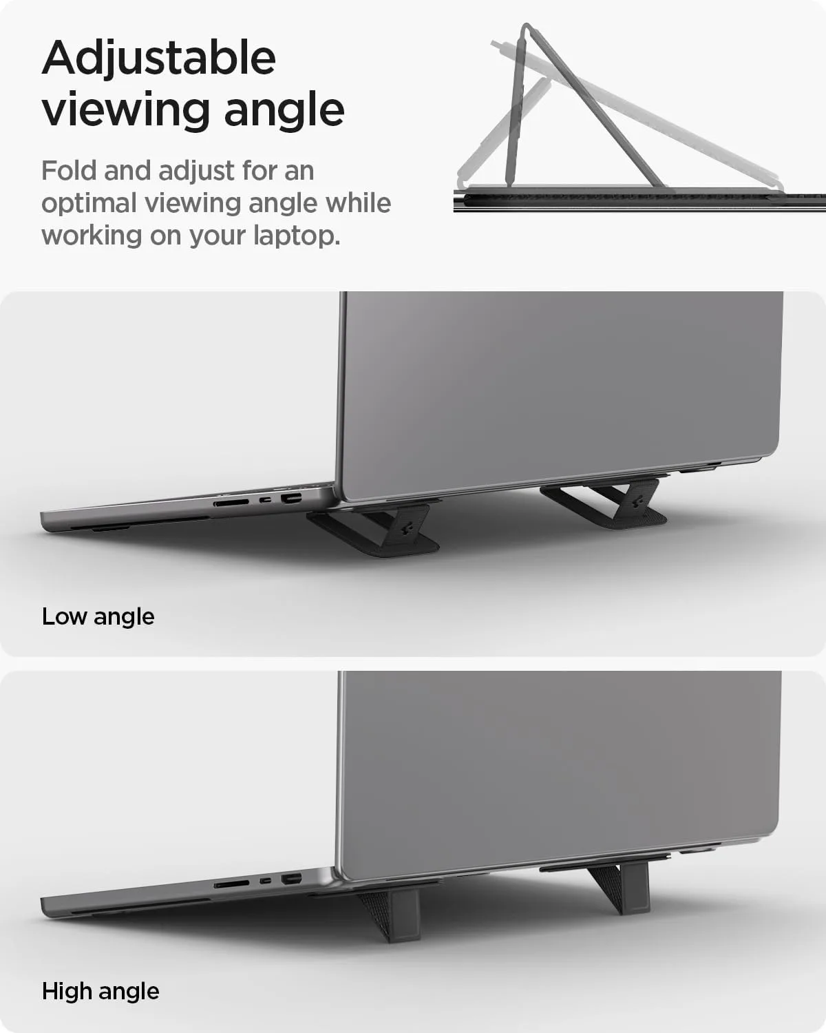 Spigen Slim Fold Adhesive Laptop Stand 2 Piece Foldable Portable