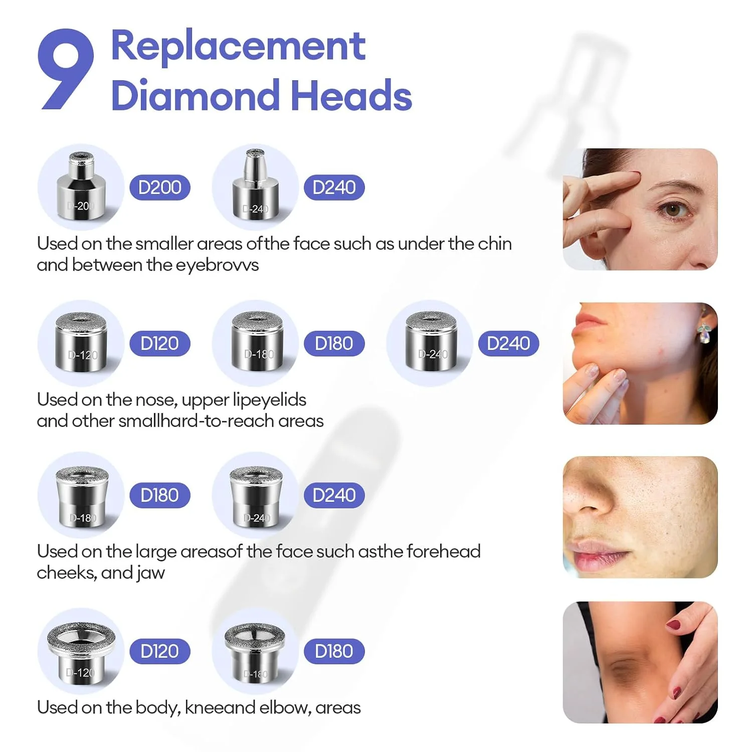 Microdermabrasion Machine, 7 Suction Modes with 9 Diamond Tips