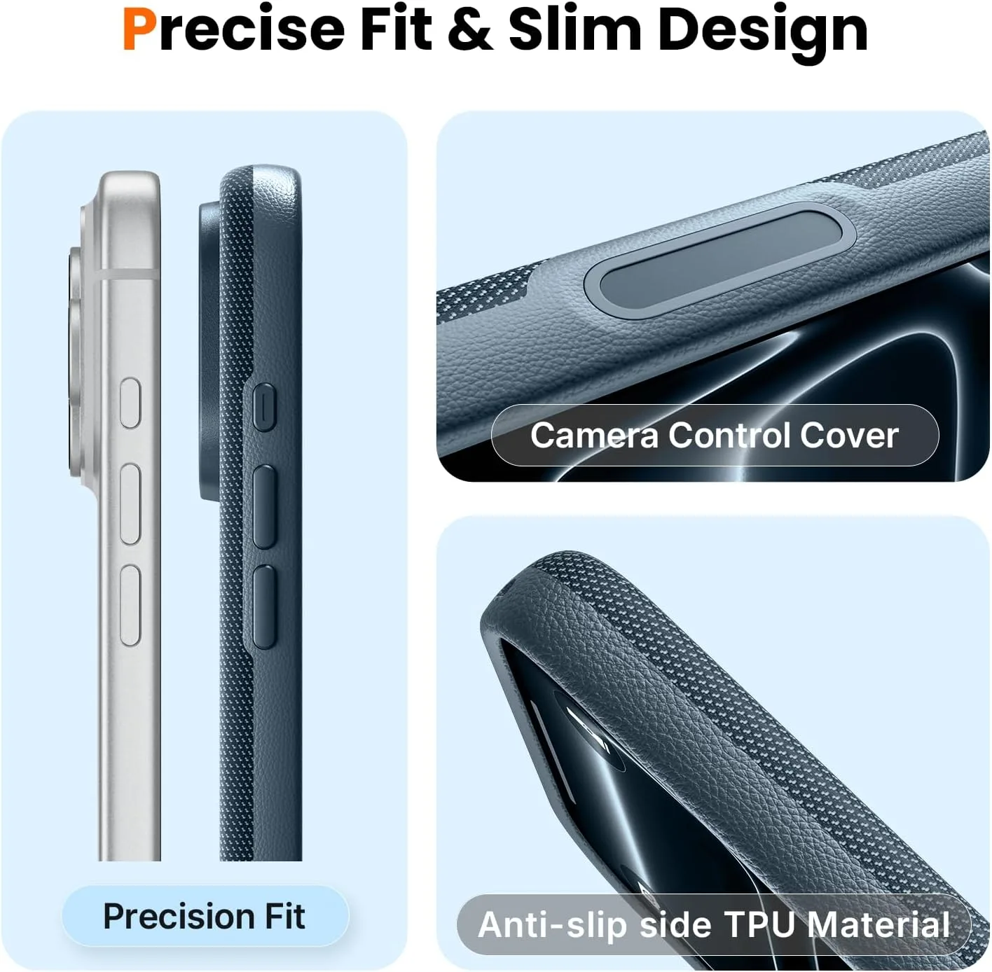 Mkeke for iPhone 18 Pro Case Techwoven Blue