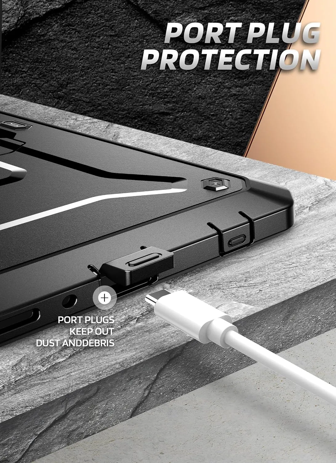 SUPCASE for Samsung Galaxy Tab A11 Case 8.7" with Screen Protector, Black