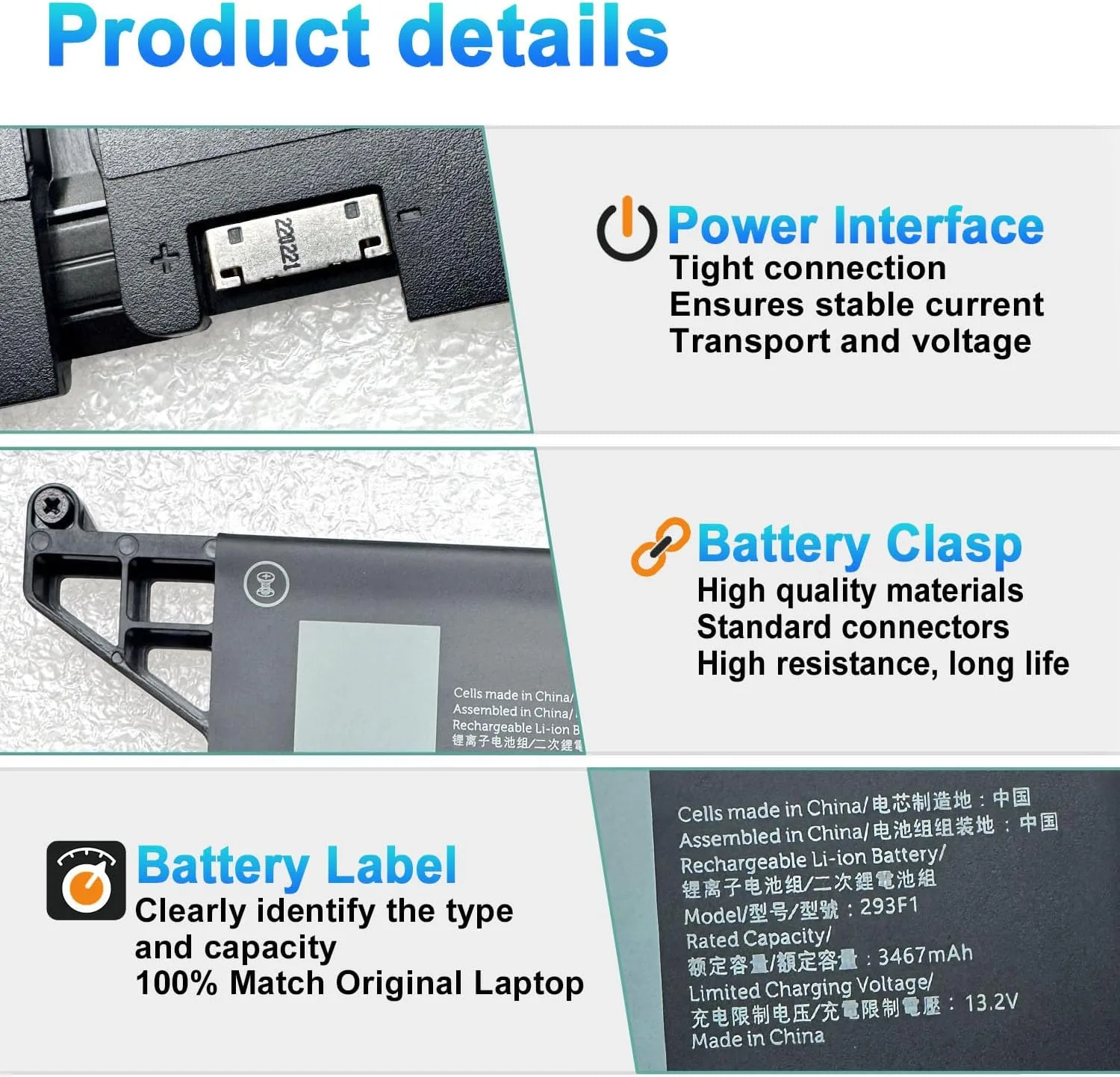 293F1 Laptop Battery for Dell Latitude 5330 5430 5530 7530 Series
