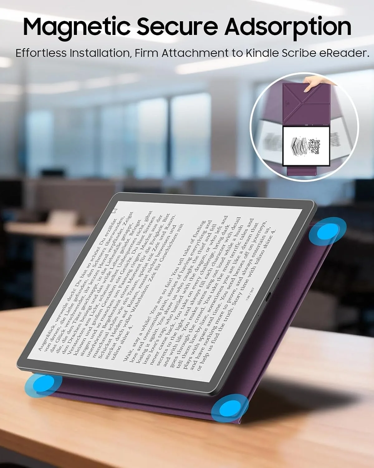 Fintie Magnetic Case for 11" Kindle Scribe 3rd Gen 2025 & Colorsoft, Purple