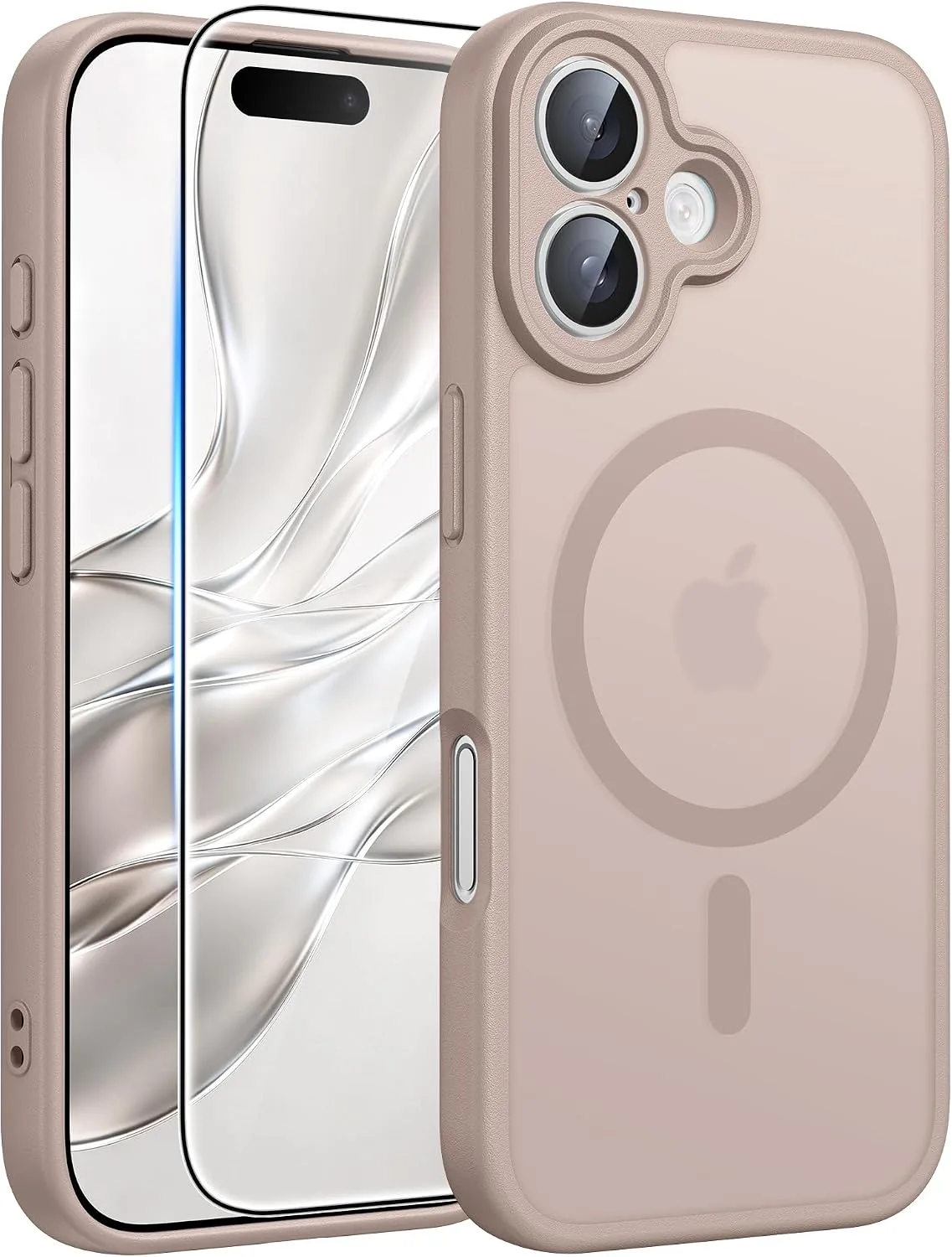 Carcasa Fntcase para iPhone 16 Plus Dorado Desierto compatible con MagSafe