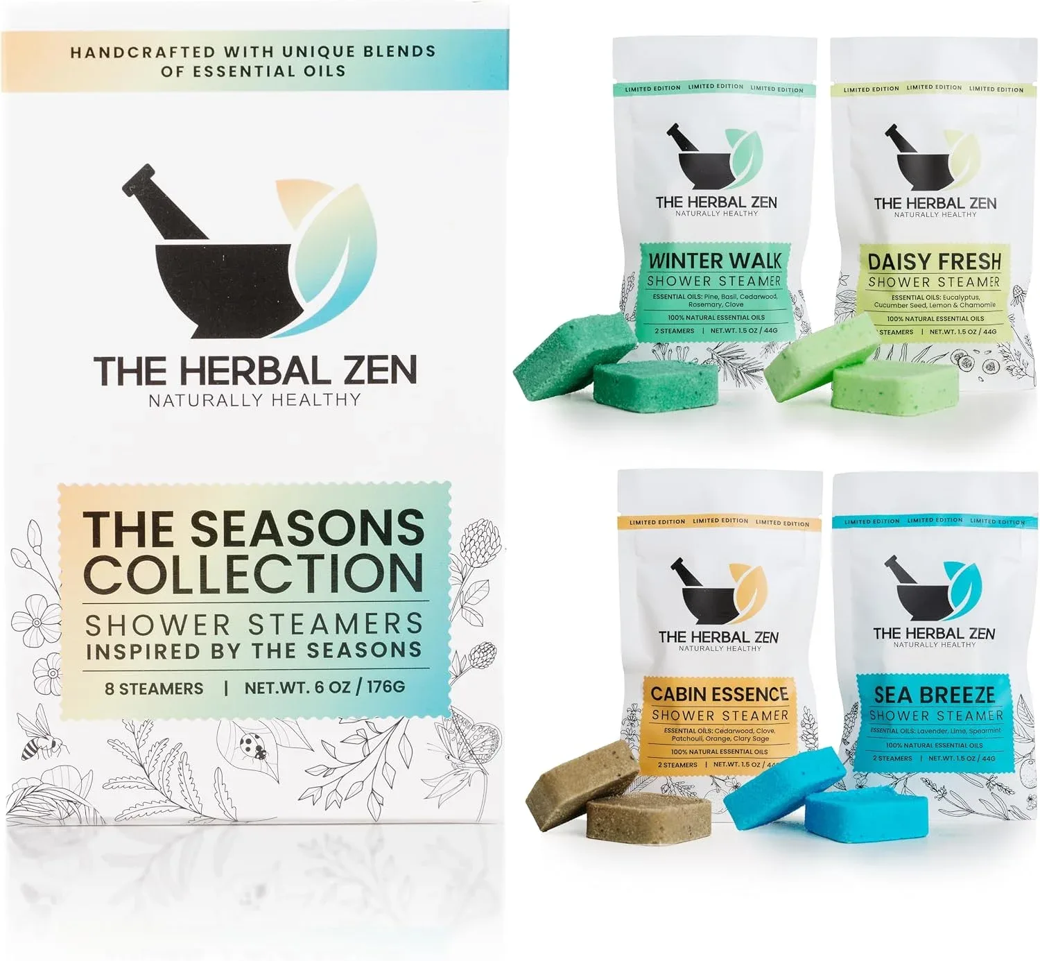 Pastillas Aromáticas para Ducha The Herbal Zen Pack 8 Unidades