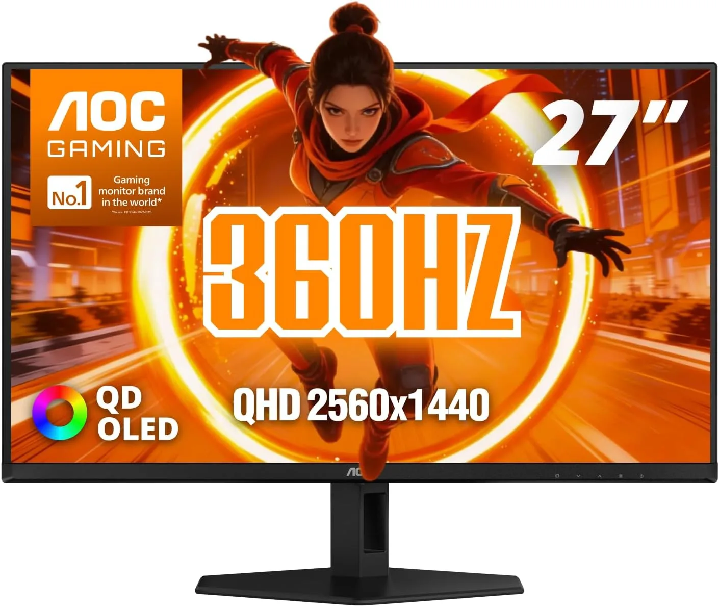 AOC 27" Gaming Monitor QHD 360Hz QD OLED NVIDIA G-SYNC Compatible Q27G40SDE