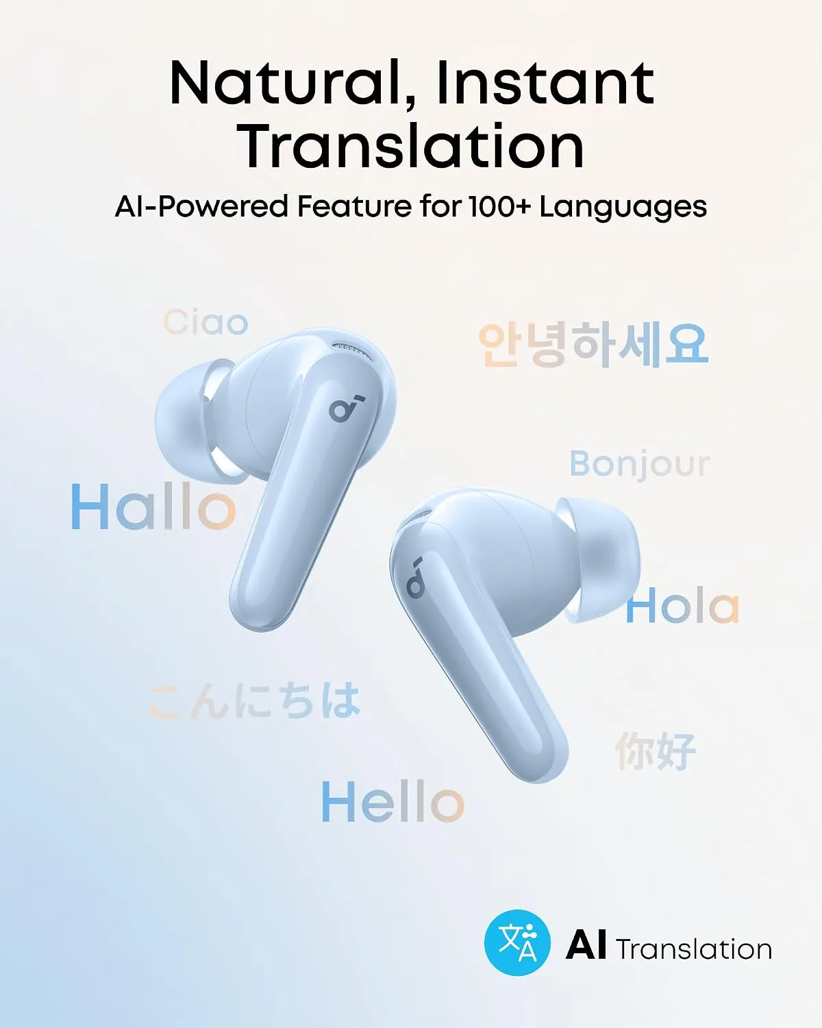 Soundcore P31i by Anker Translation Earbuds with Real-Time Adaptive ANC