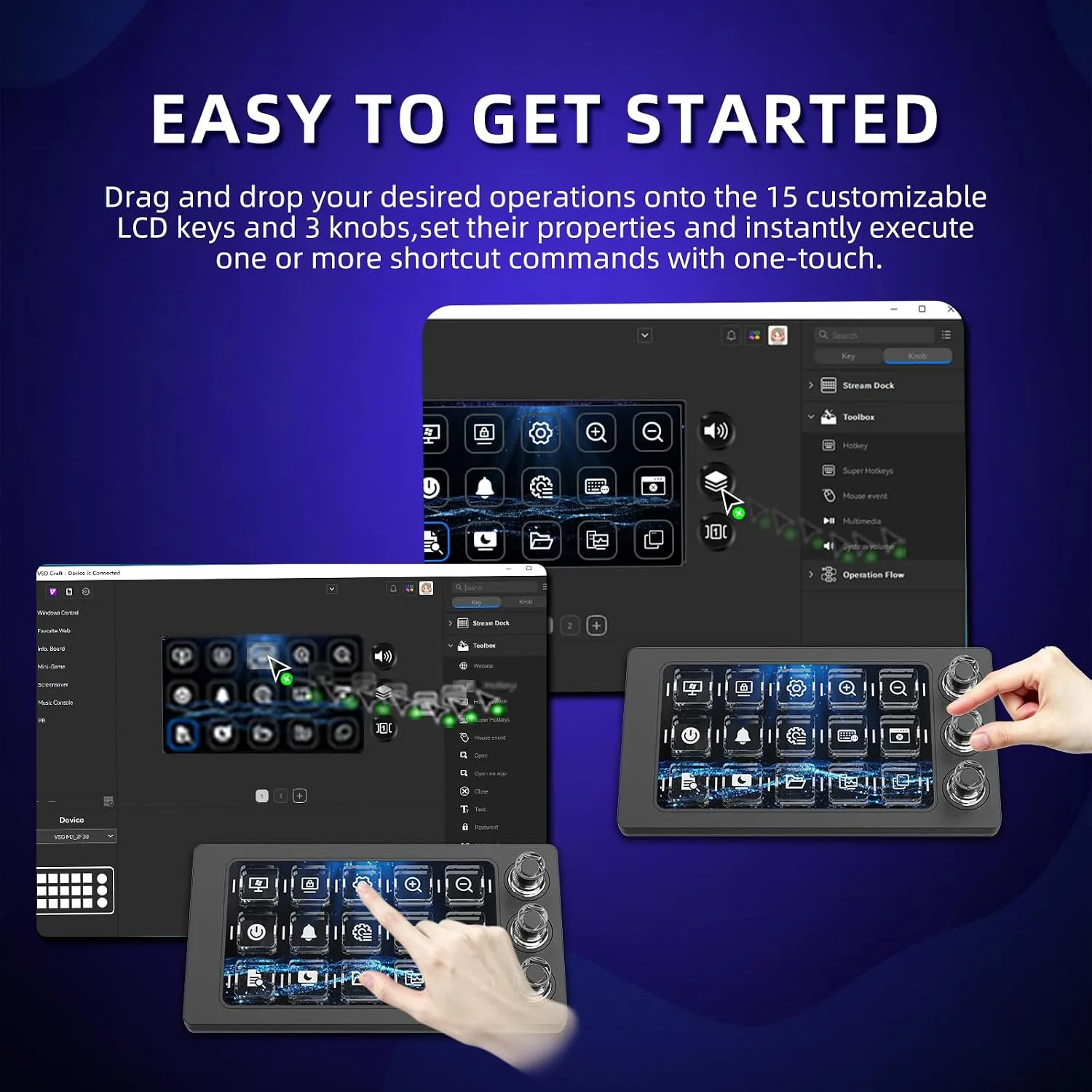 Stream Controller Deck for PC Work,Live Stream and Video Editing