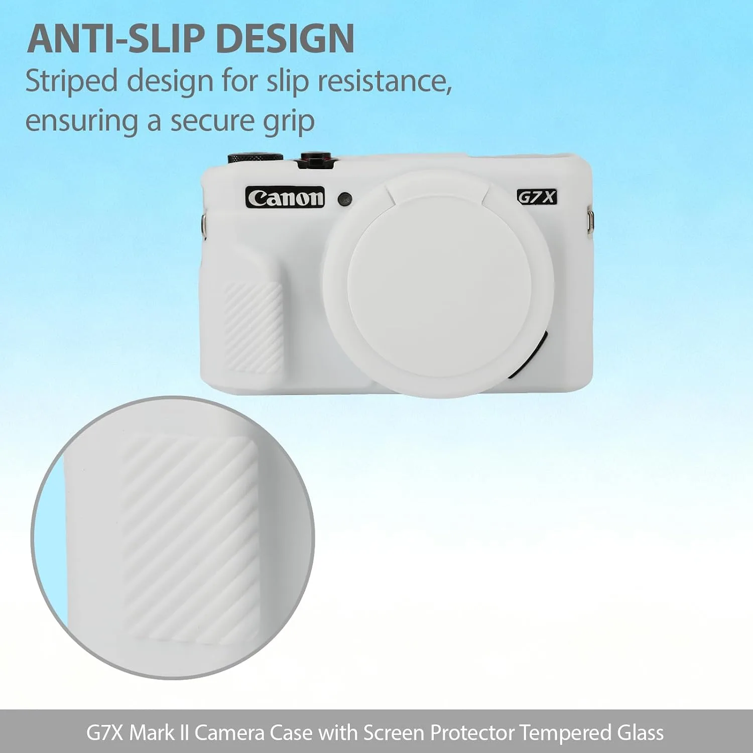 Camera Case for Canon G7X Mark II / G7X II - White