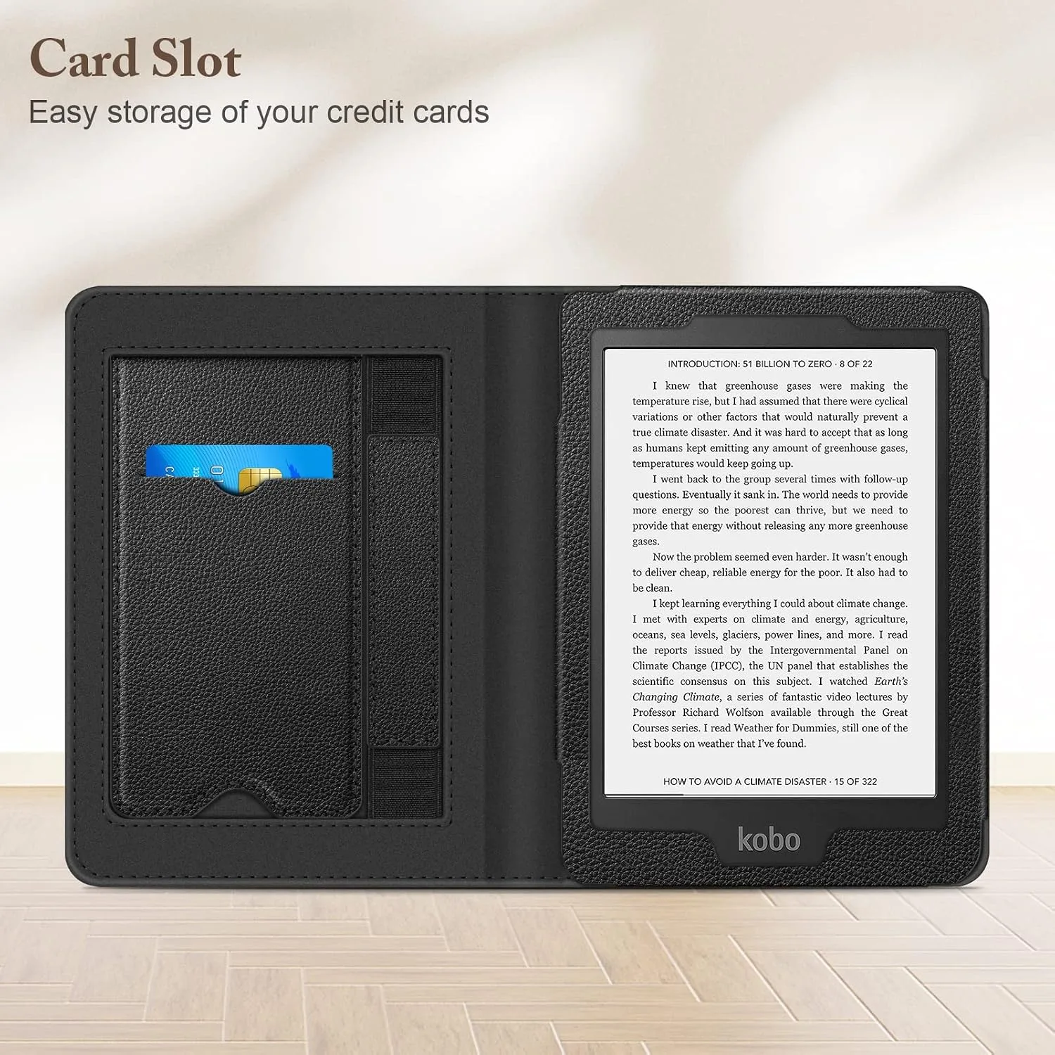 Fintie Stand Case for 6" Kobo Clara Colour/Kobo Clara BW/2E, Black