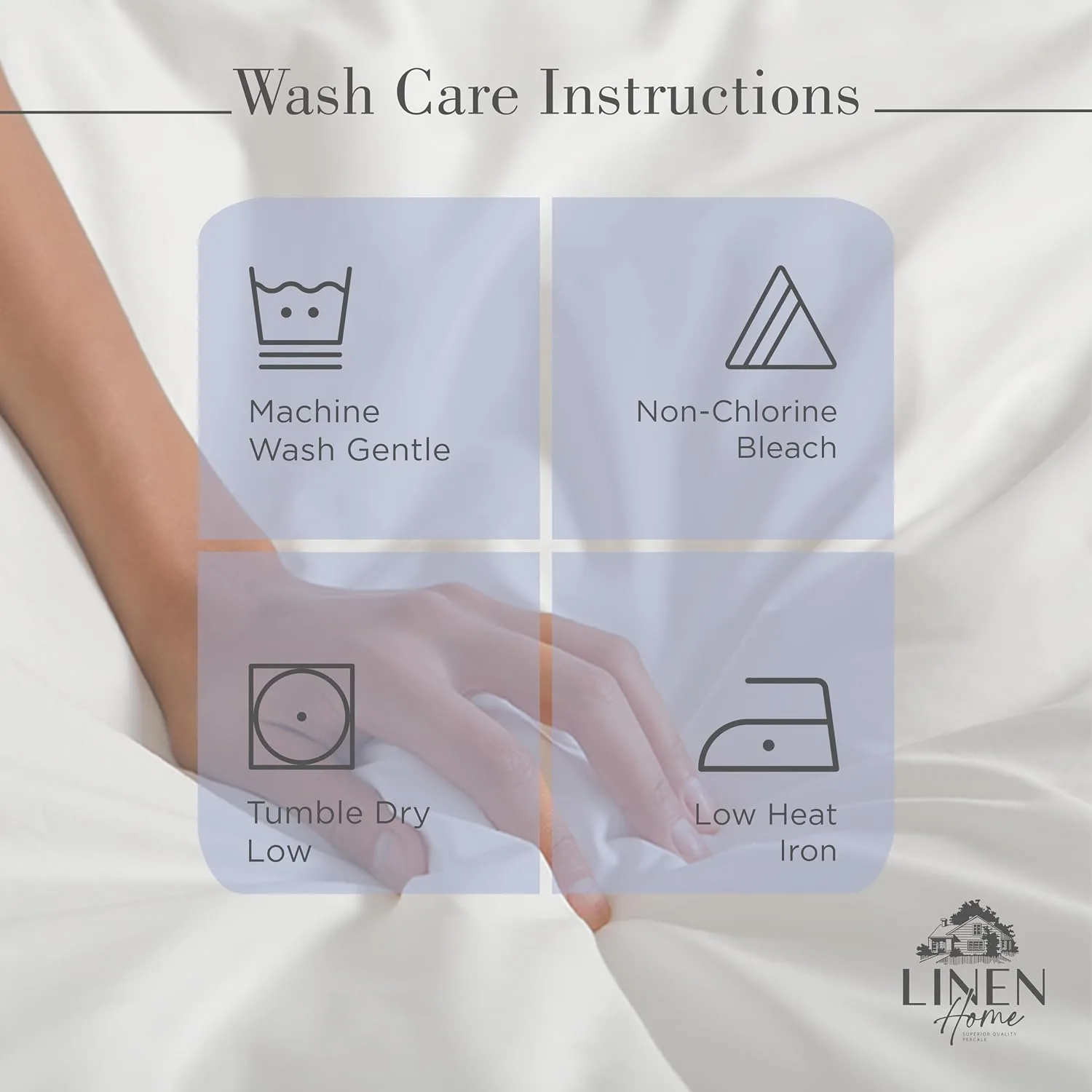 Linen Home 100% Cotton Percale King Sheets, 4 Pc Cooling Set - Dark Blue