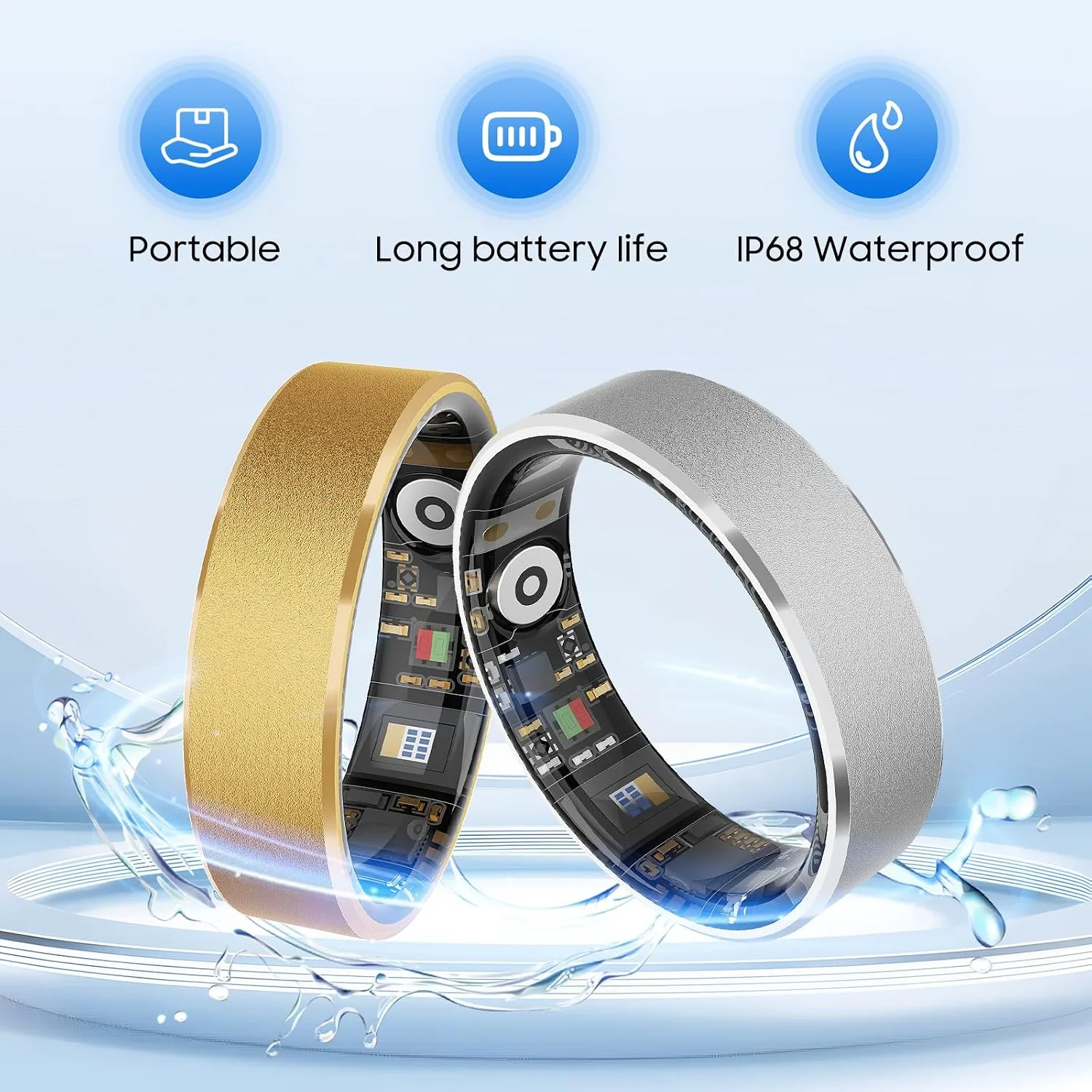 2026 Smart Ring New Health Tracker, IP68 Waterproof, iOS/Android Compatible, Sleep, Exercise & Health Monitoring, No Subscription, 5-Day Battery Life for Women & Men (Rose Gold, 7)