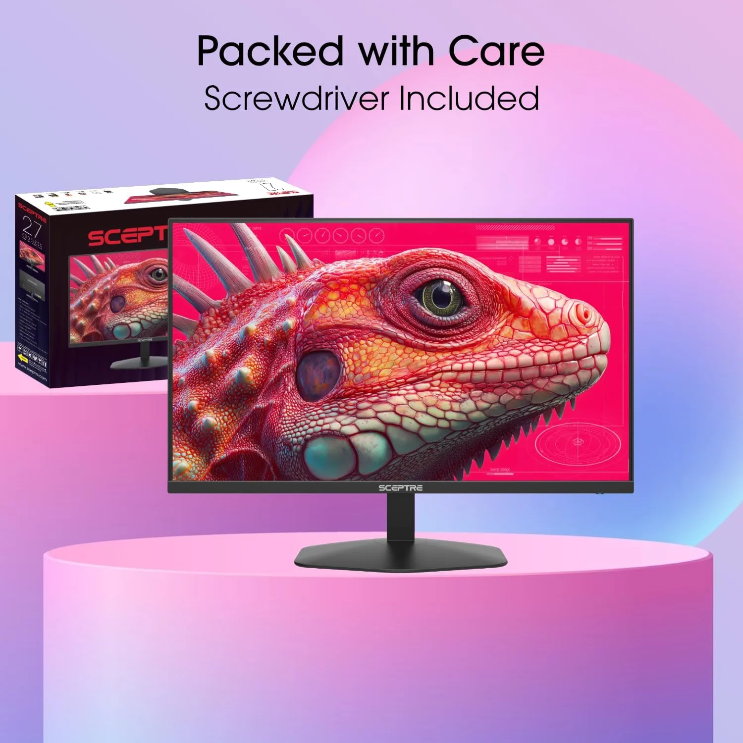 New! Sceptre 27-inch Prime Gaming Monitor DisplayPort x2 180Hz HDMI x2 180Hz Build-in Speakers, Machine Black 2027 (E275B-FW180T Series)