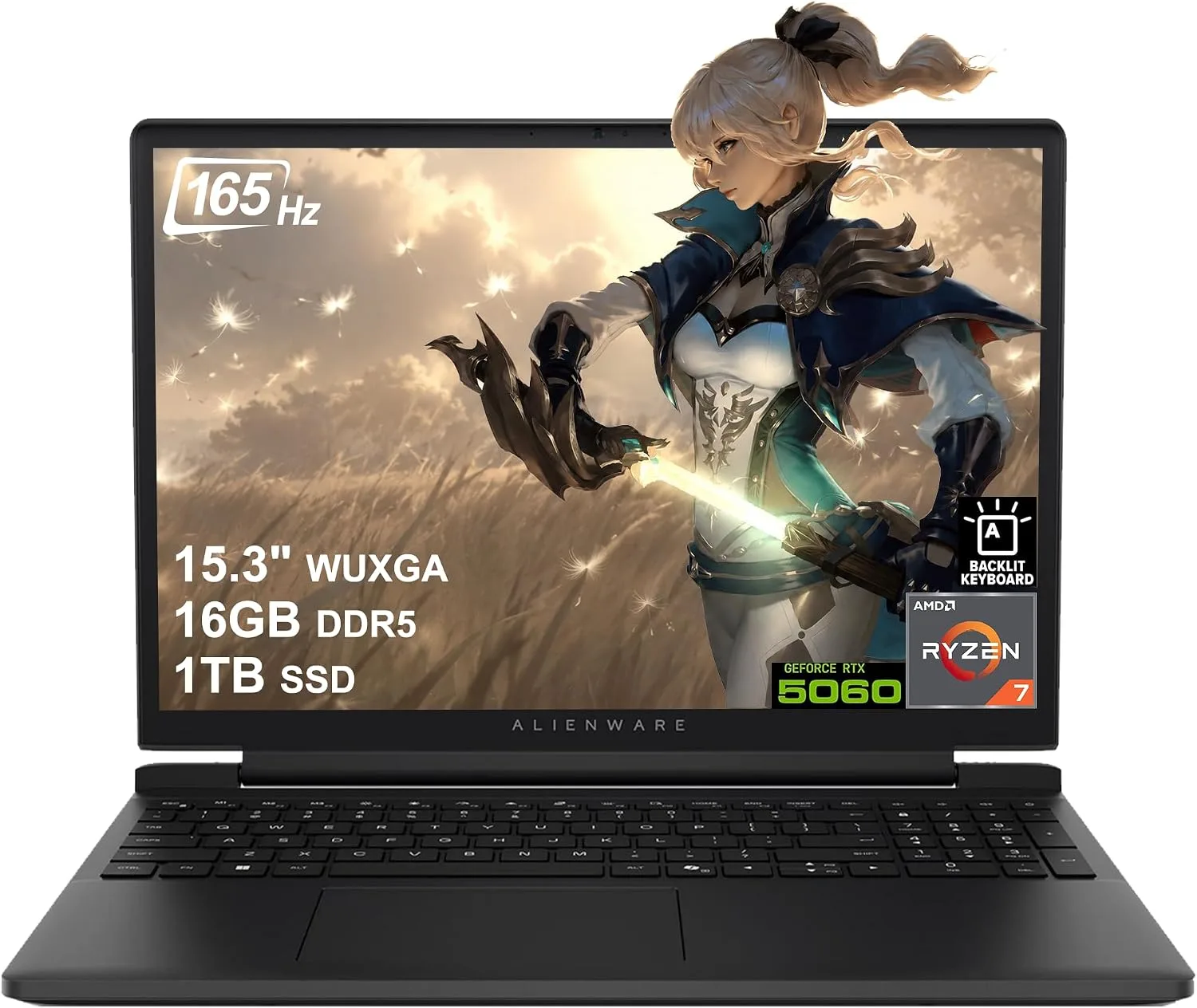 Laptop Dell Alienware 15 AI Gaming Ryzen 7 260 16GB DDR5 1TB SSD RTX 5060 15.3" WUXGA 165Hz