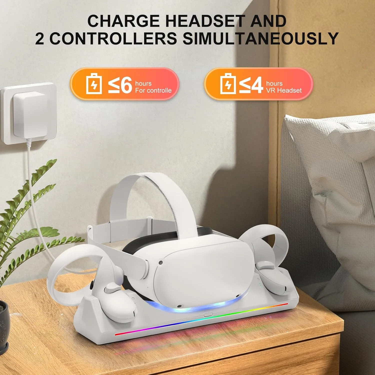 Hurra Charging Dock for Meta Quest 2, Support LED Indicator