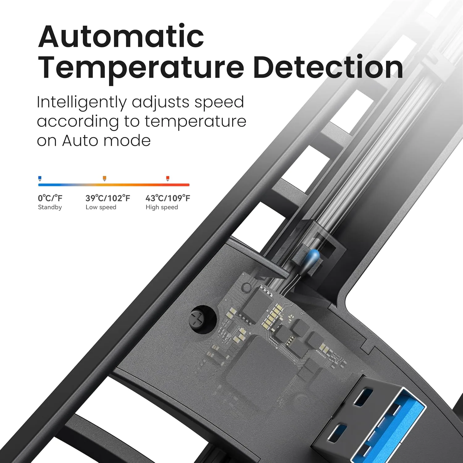 KIWIHOME Cooling Fan for PS5 Slim, 4-Fan Cooler with Auto Speed USB3.0