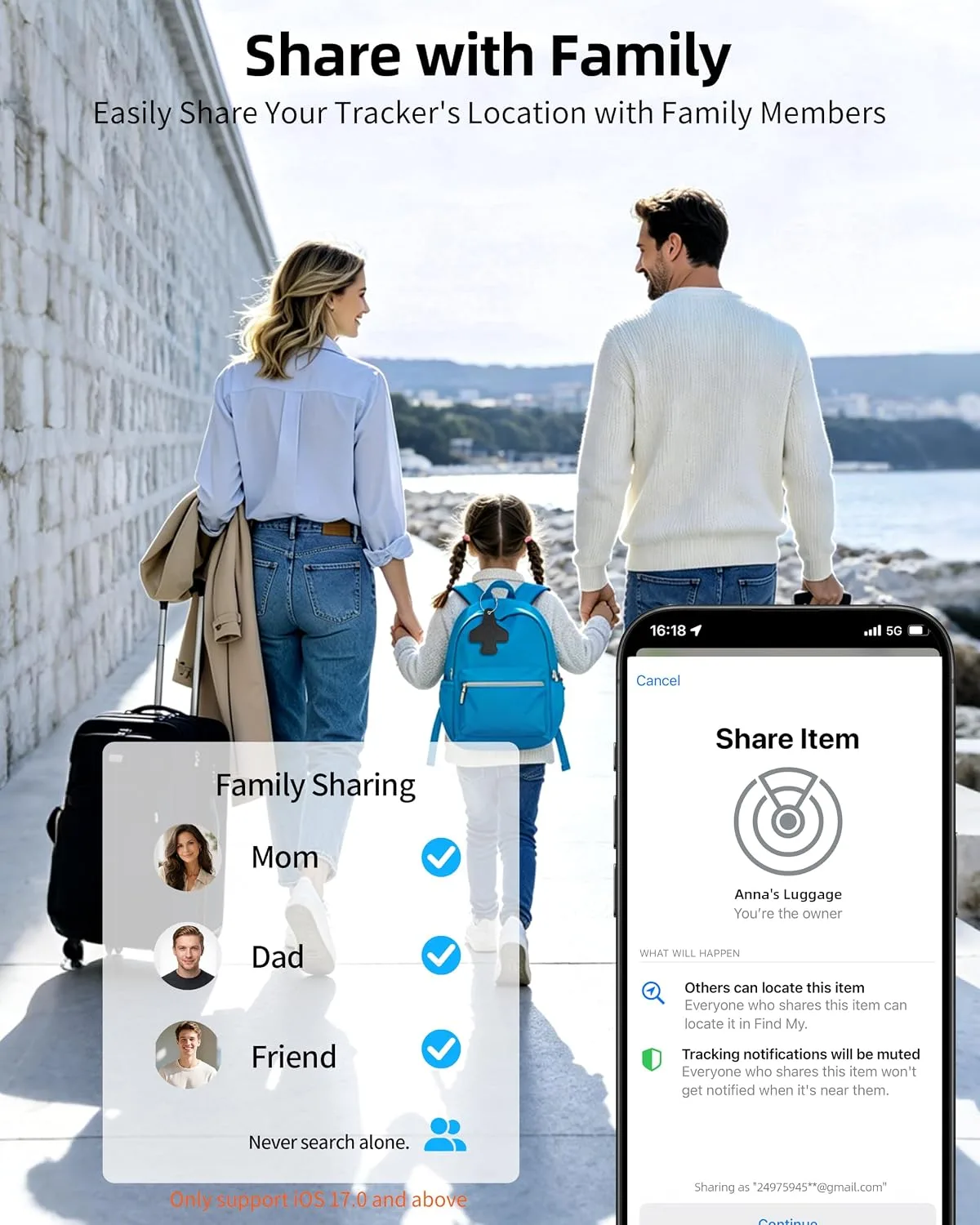 Luggage Tag, Built-in Smart Bluetooth Tracker, Plane Travel Essentials