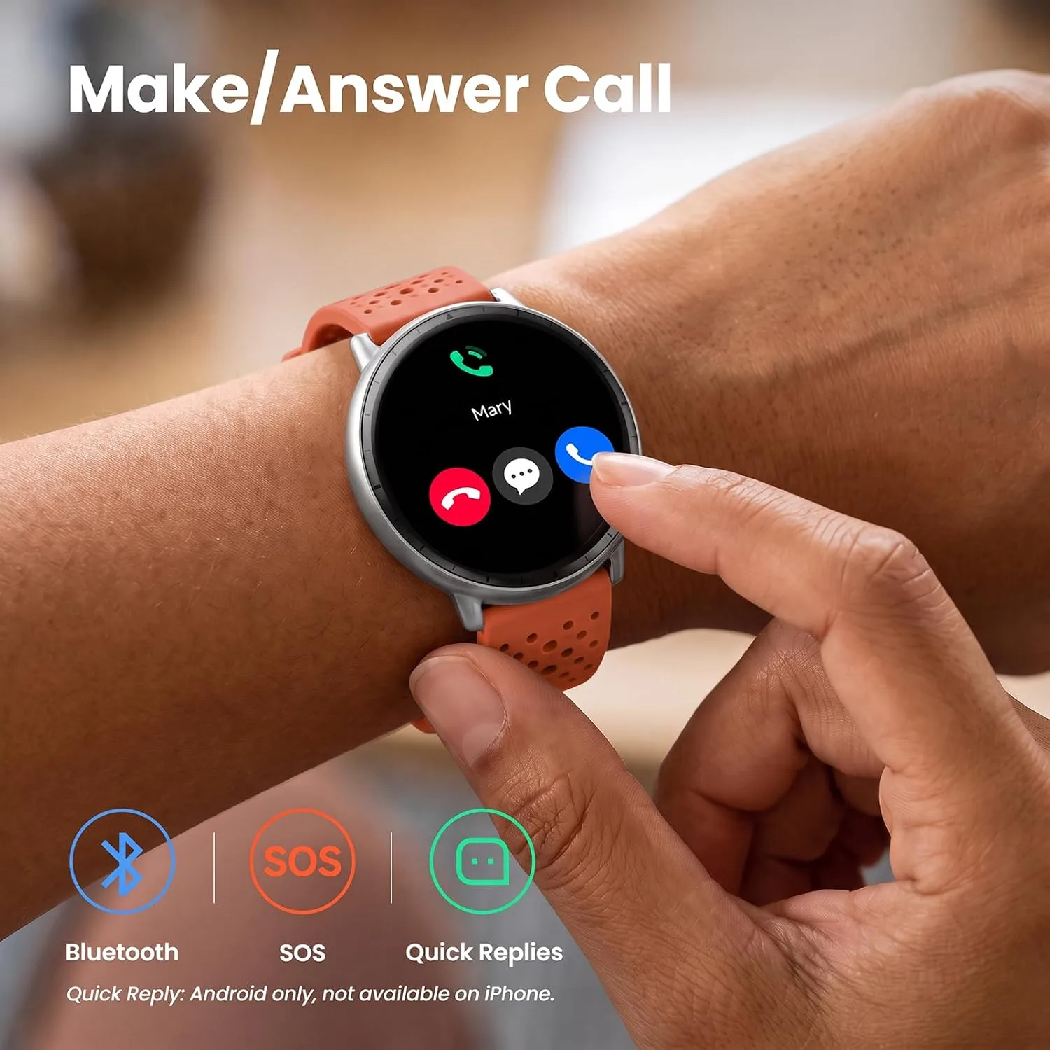 Smart Watch for Women,GPS Built-in,1.3" Ultra-bright AMOLED Display,SOS