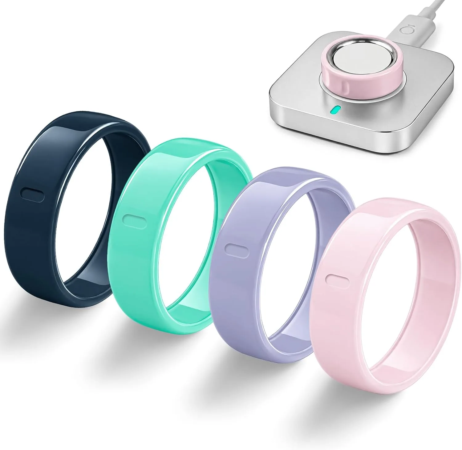 4 Pack Ceramic-Look TPU Ring Cover Compatible with Oura Ring 5