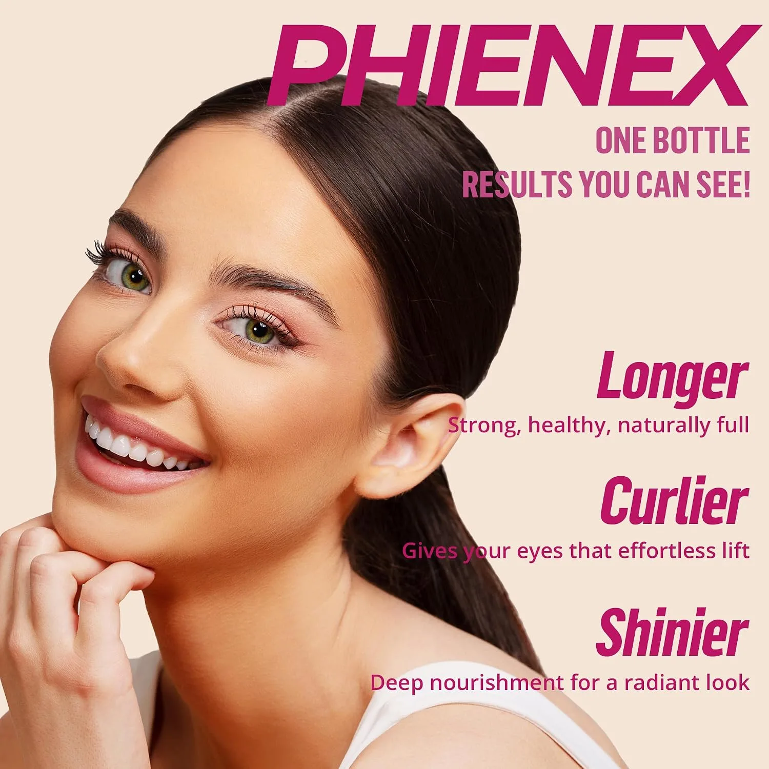 Phienex 2026 New Version Lash Serum for Eyelash Growth– 7-Day Visible Results, Vegan & Hormone-Free, Botanical Peptide Complex for Longer, Fuller & Thicker Lashes –Gentle for Sensitive Eyes(Cranberry)