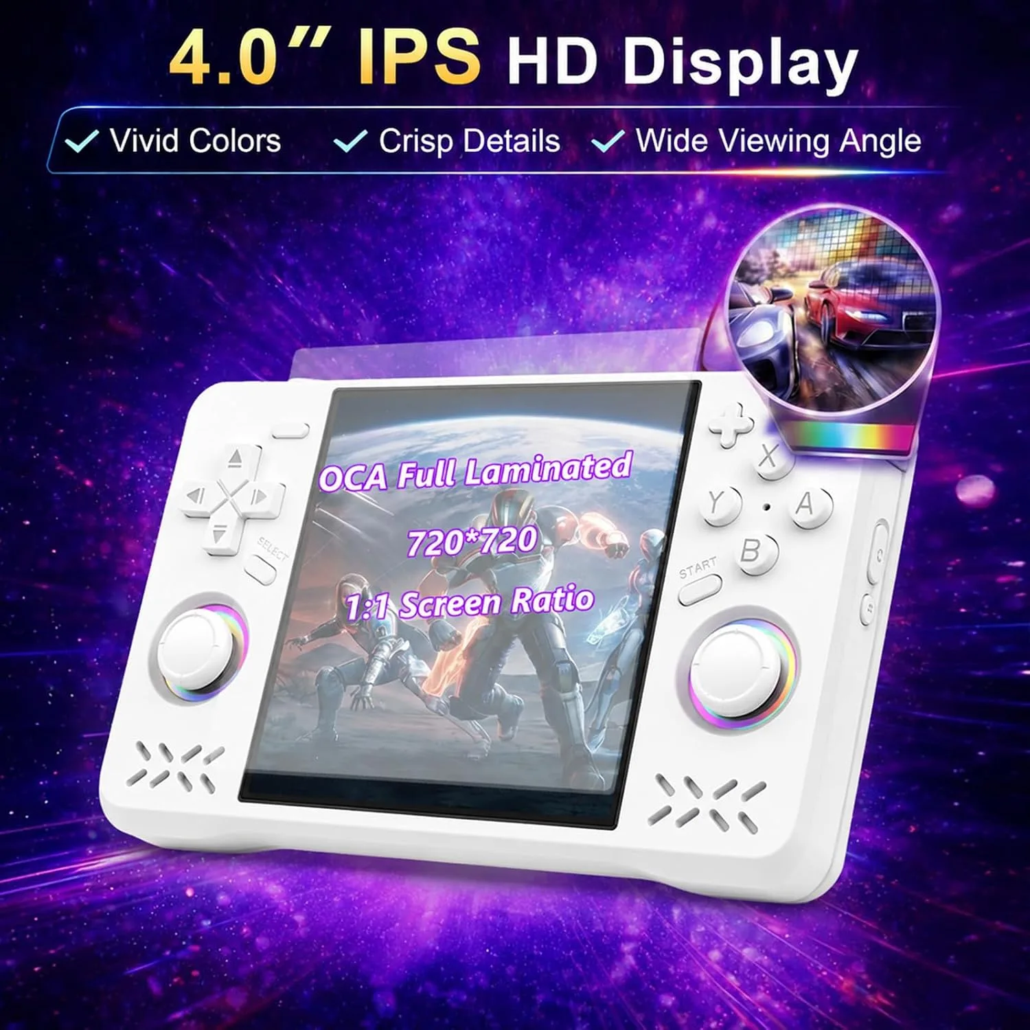 XF40H Retro Handheld Game Console, 4.0 Inch 4K HD IPS Screen, Linux 64-bit Open Source System, 18000+ Classic Games, WiFi Multiplayer Support, Portable Pocket Video Gaming for Adults (Black)