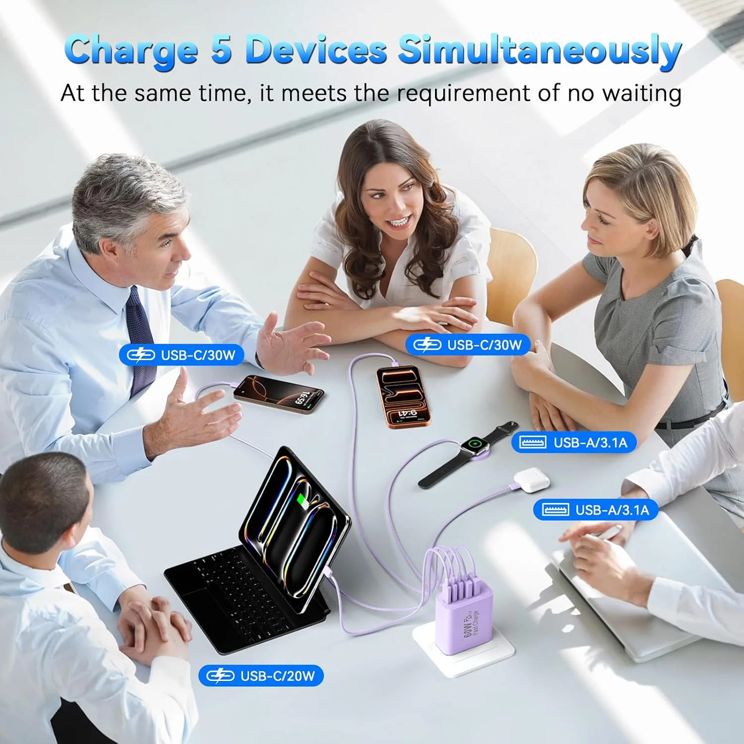 USB C Fast Charger Blocks, 60W iPhone USB Type C Wall Charging Power Blocks