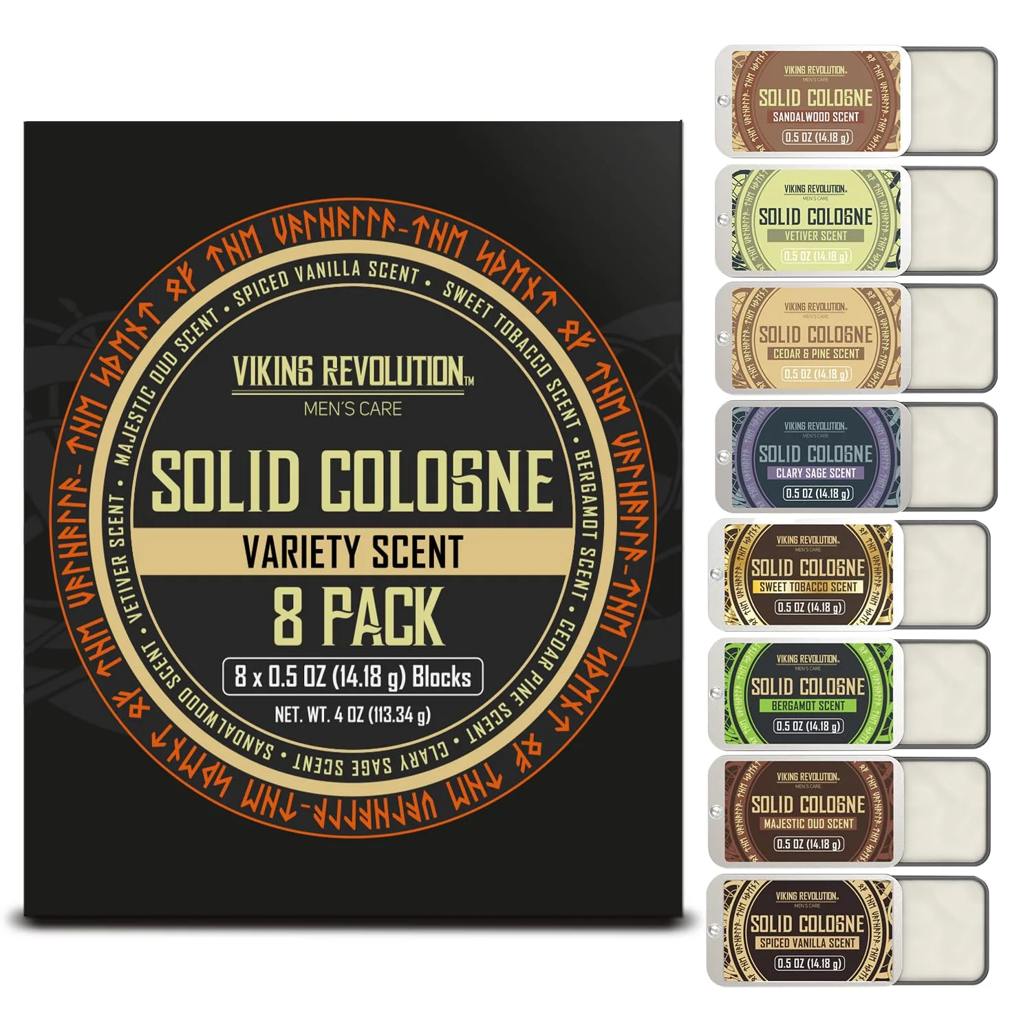 Viking Revolution Solid Cologne Set - 0.5 oz (8 Pack)